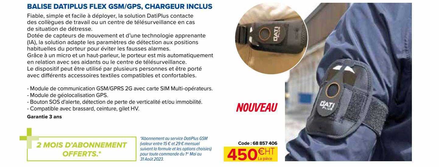 balise datiplus flex gsm-gps, chargeur inclus