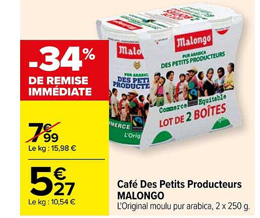 café des petits producteurs malongo