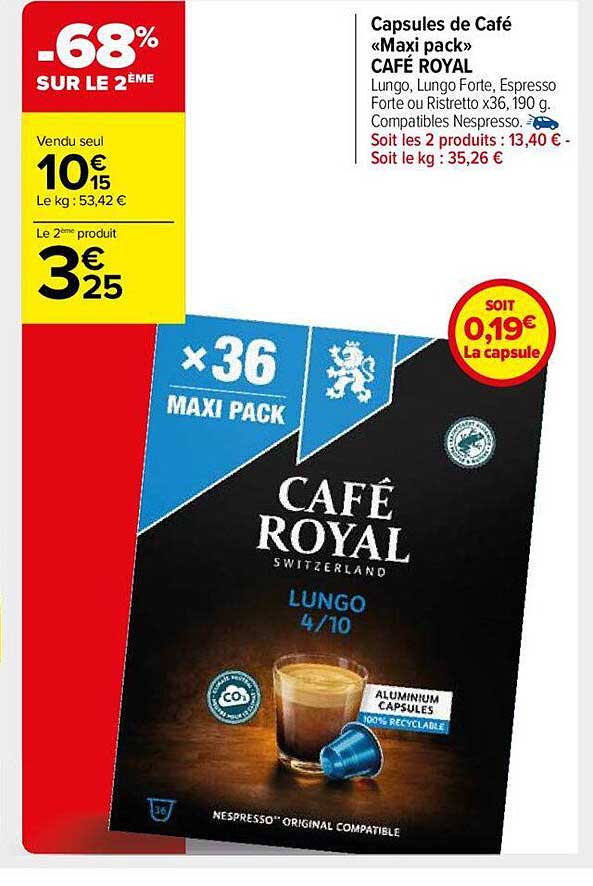Capsules De Café «maxi Pack» Café Royal