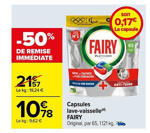 capsules lave-vaisselle fairy