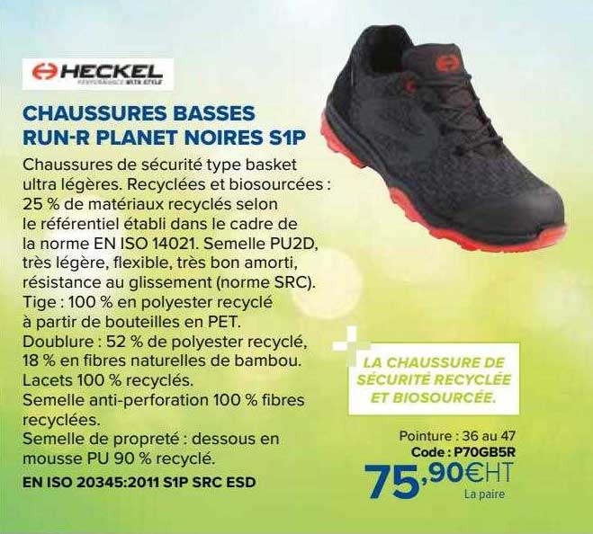 chaussures basses run-r planet noires s1p heckel