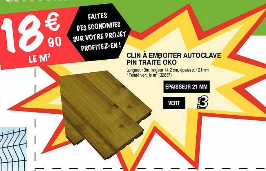 clin à emboiter autoclave pin traité oko