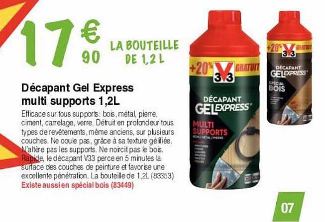décapant gel express multi supports 1,2l v33
