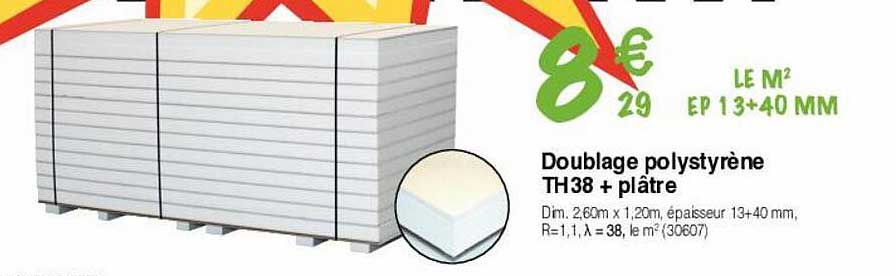 doublage polystyrène th38 + plâtre