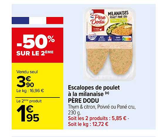Escalopes De Poulet à La Milanaise Père Dodu