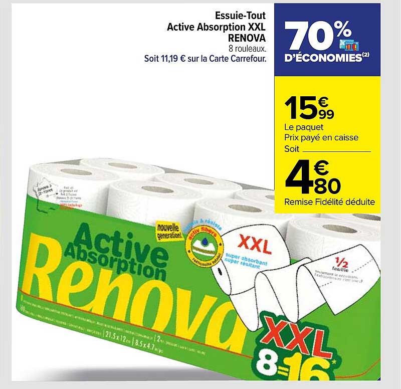 Essuie-tout Active Absorption Xxl Renova