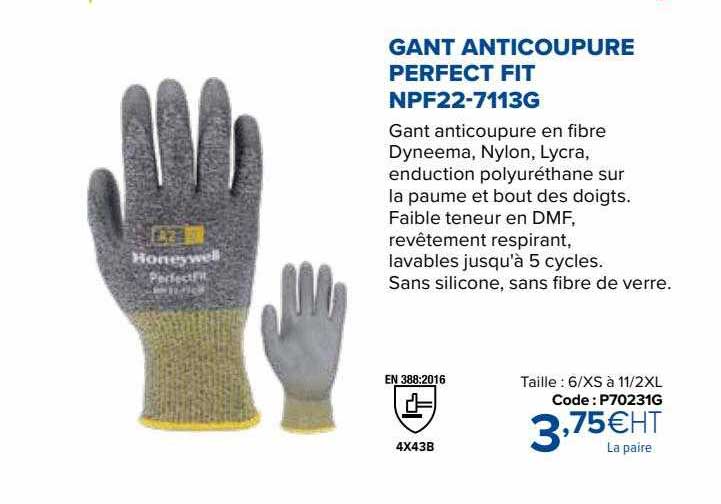 gant anticoupure perfect fit npf22-7113g