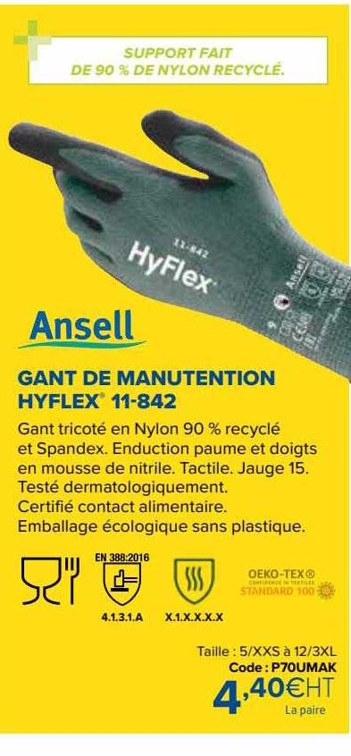 gant de manutention hyflex 11-842 ansell