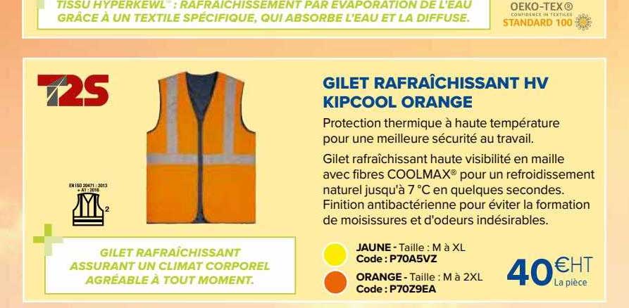 Gilet Rafraîchissant Hv Kipcool Orange