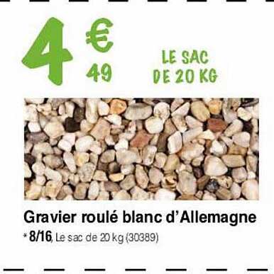 gravier roulé blanc d'allemagne