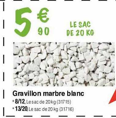 gravillon marbre blanc