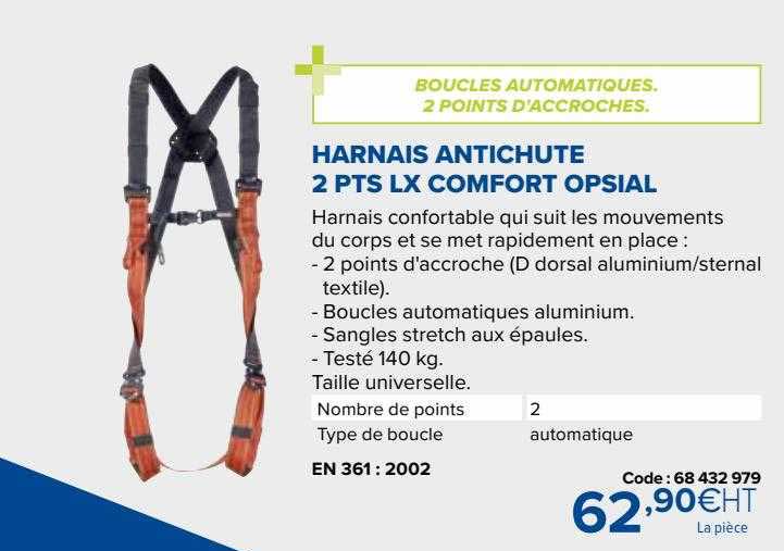 Harnais Antichute 2 Pts Lx Comfort Opsial
