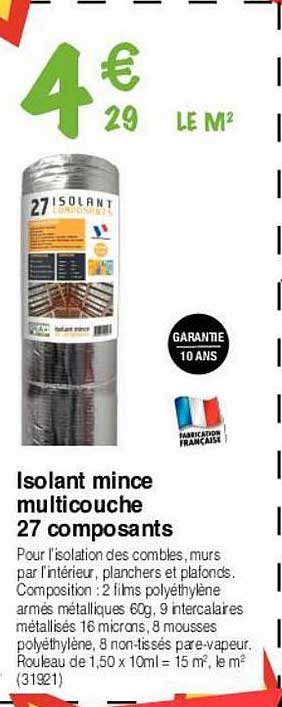 isolant mince multicouche 27 composants