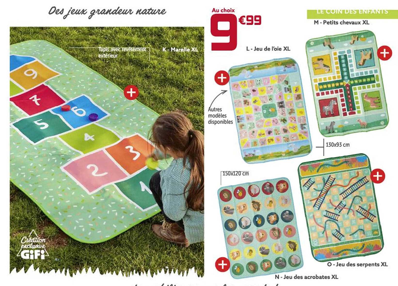 jeu de l'oie xl, petits chevaux xl, jeu des acrobates xl, jeu des serpents xl