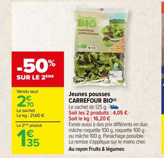 jeunes pousses carrefour bio