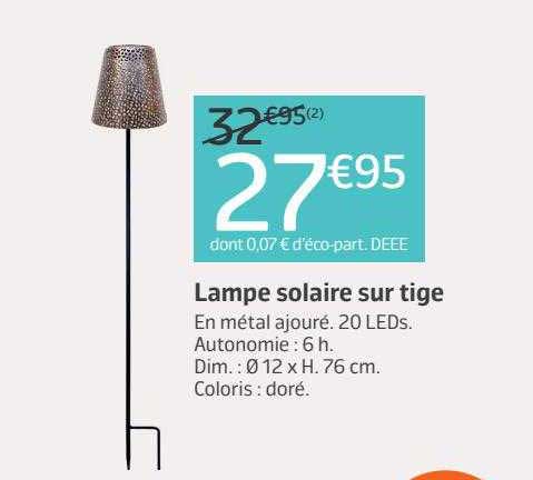 lampe solaire sur tige
