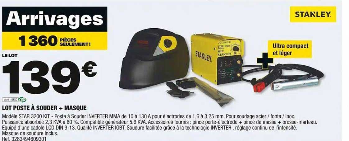 lot poste à souder + masque stanley