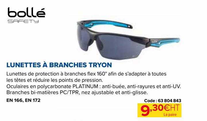 lunettes à branches tryon bollé safety