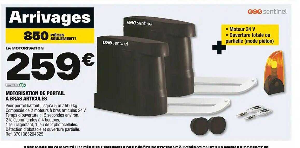 Motorisation De Portail à Bras Articulés Scs Sentinel