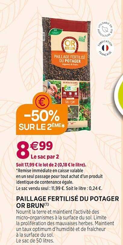 paillage fertilisé du potager or brun