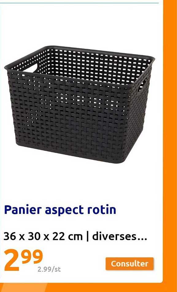 panier aspect rotin