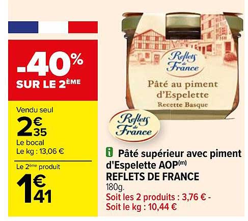 Pâté Supérieur Avec Piment D'espelette Aop Reflets De France