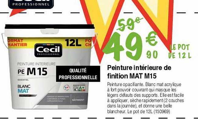 peinture intérieure de finition mat m15 cecil
