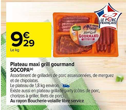 Plateau Maxi Grill Gourmand Socopa