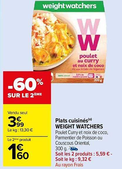 plats cuisinés weight watchers