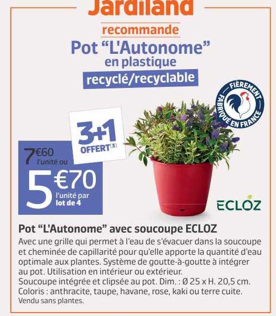 pot "l'autonome" avec soucoupe ecloz