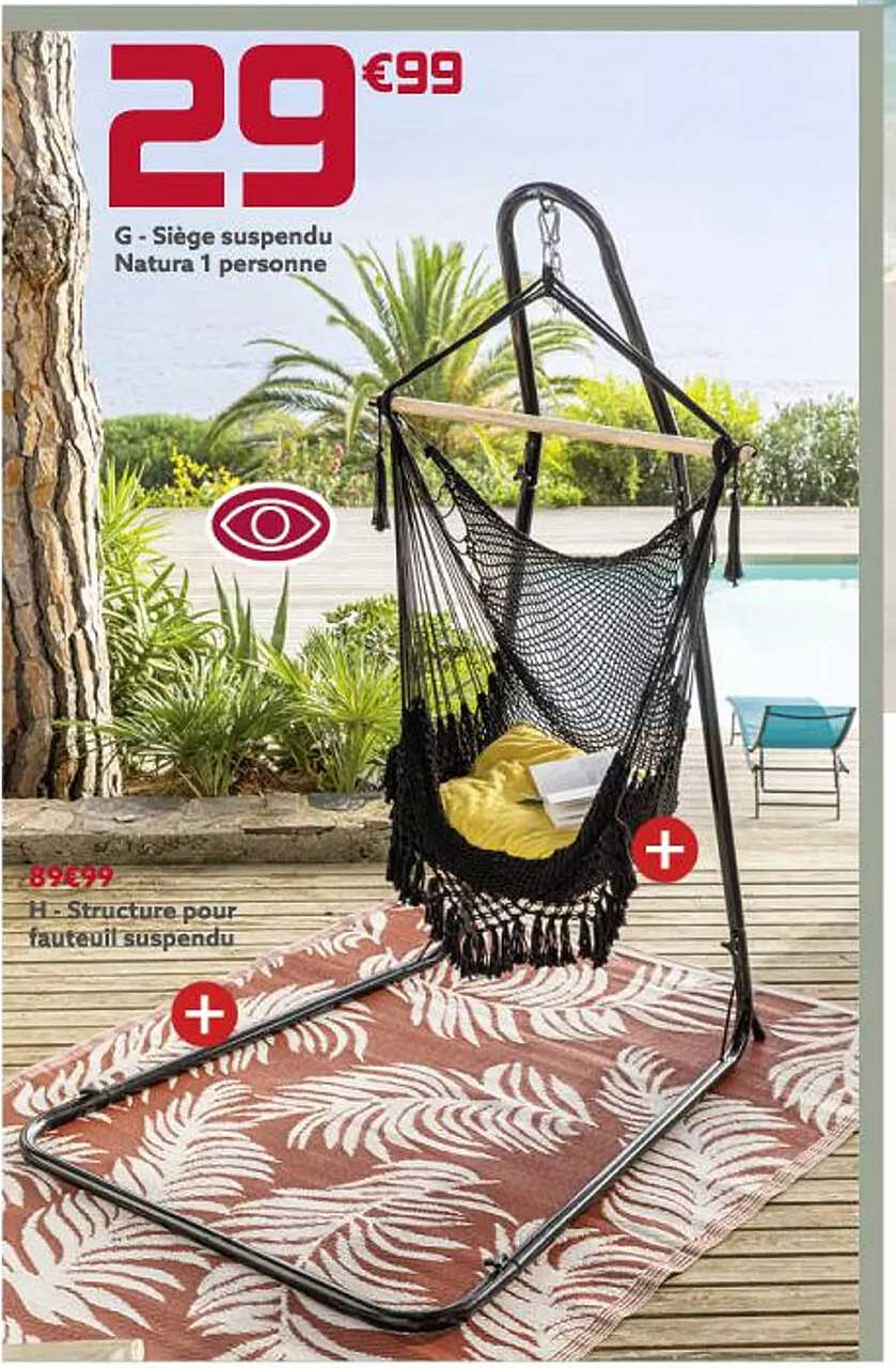 siège suspendue natura 1 personne, structure pour fauteuil suspendu