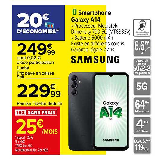 Smartphone Samsung Galaxy A14