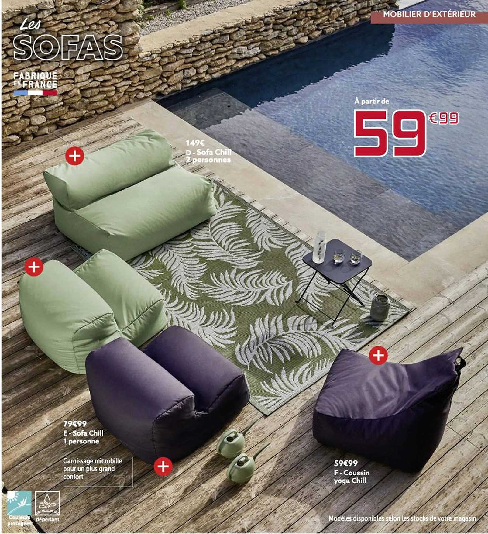 sofa chill 2 personnes, sofa chill 1 personne, coussin yoga chill