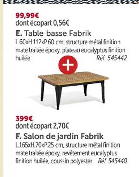Table Basse Fabrik, Salon De Jardin Fabrik