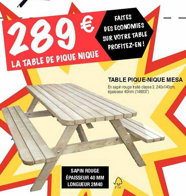 table pique-nique mesa