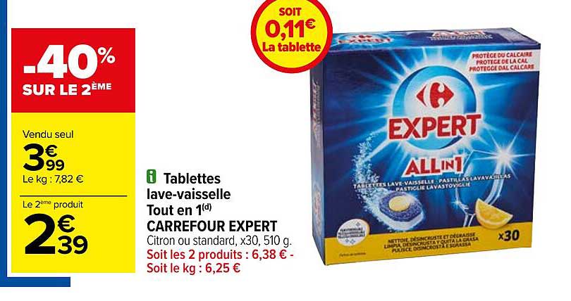 tablettes lave-vaisselle tout en 1 carrefour expert