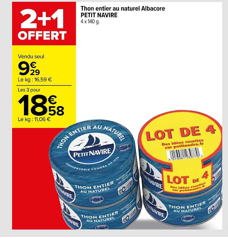 Thon Entier Au Naturel Albacore Petit Navire