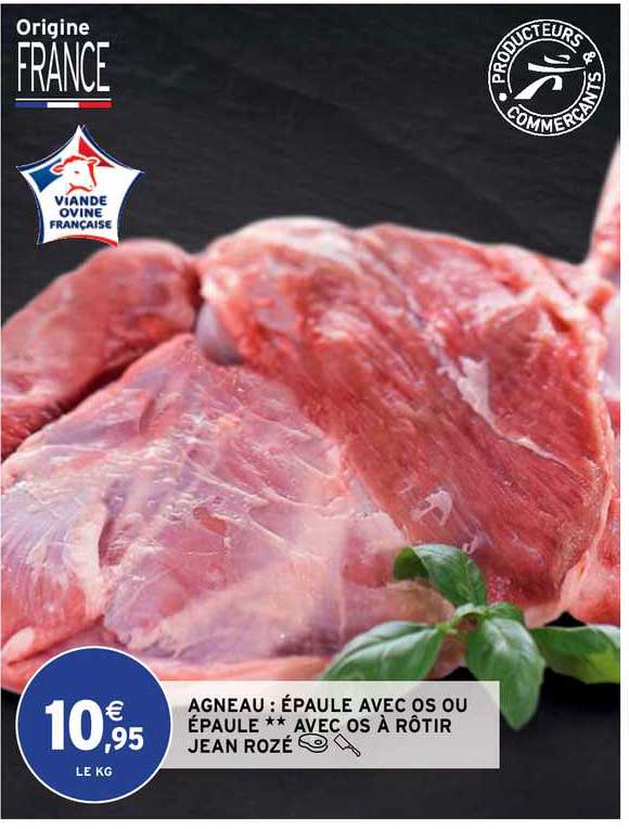 agneau : épaule avec os ou épaule avec os à rôtir jean rozé