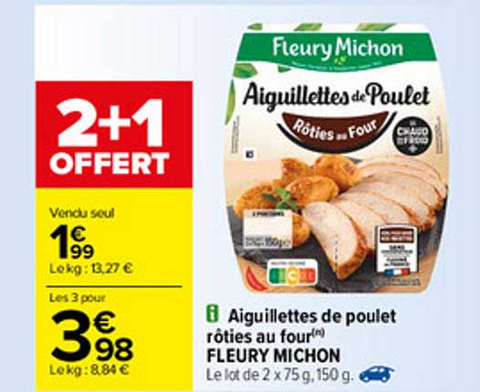 Aiguillettes De Poulet Rôties Au  Four Fleury Michon