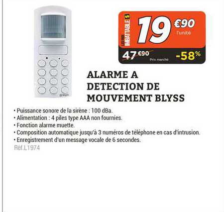 alarme à détection de mouvement blyss
