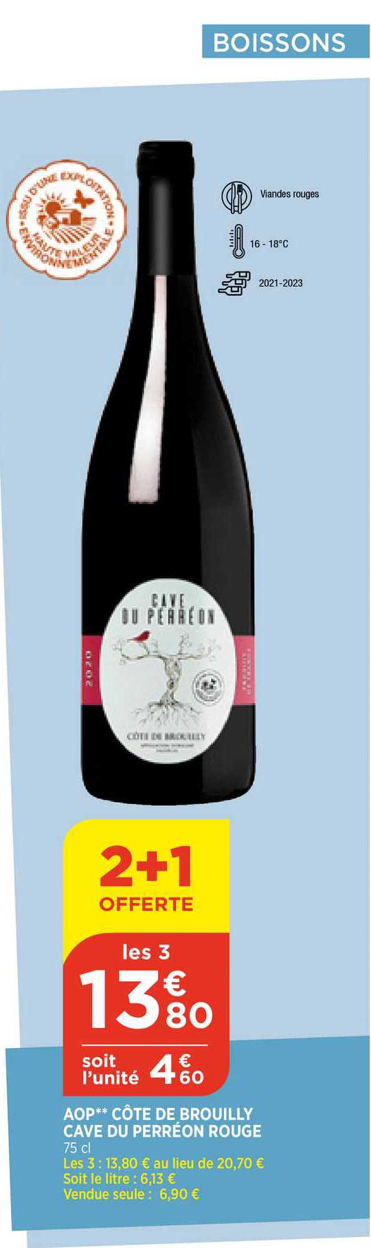 Aop Côte De Brouilly Cave Du Perréon Rouge