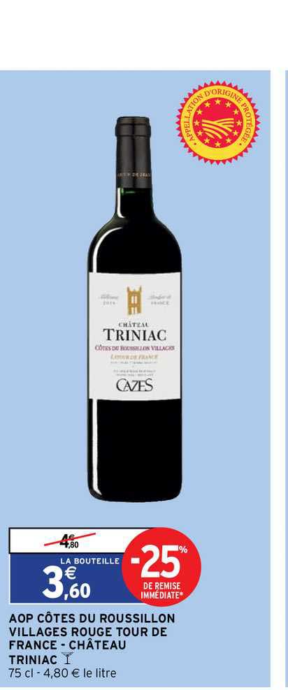 Aop Côtes Du Roussillon Villages Rouge Tour De France - Château Triniac