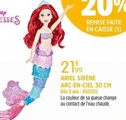 Ariel Sirène Arc-en-ciel 30 Cm