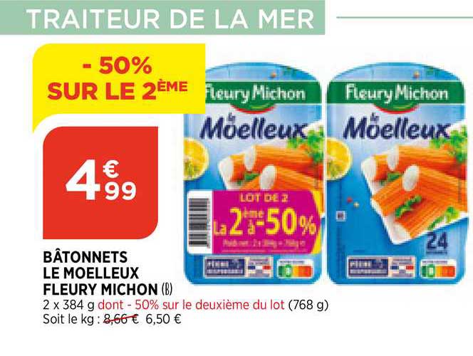 bâtonnets le moelleux fleury michon