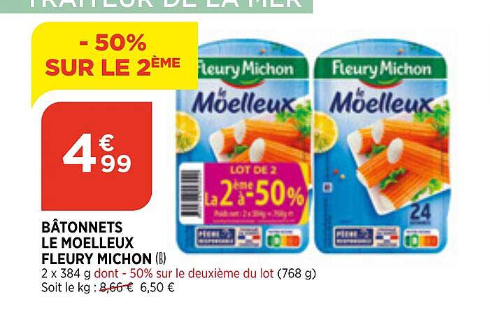 bâtonnets le moelleux fleury michon