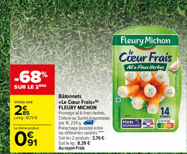 bâtonnets «le cœur frais» fleury michon