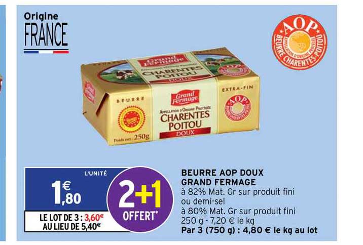 beurre aop doux grand fermage