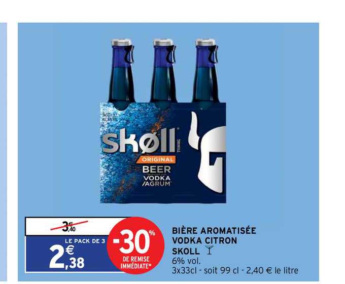 bière aromatisée vodka citron skoll