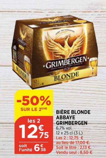 Bière Blonde Abbaye Grimbergen
