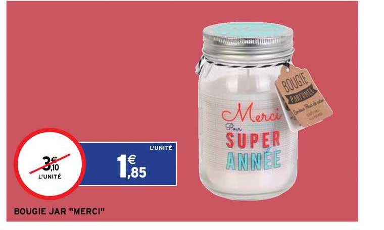 bougie jar "merci"